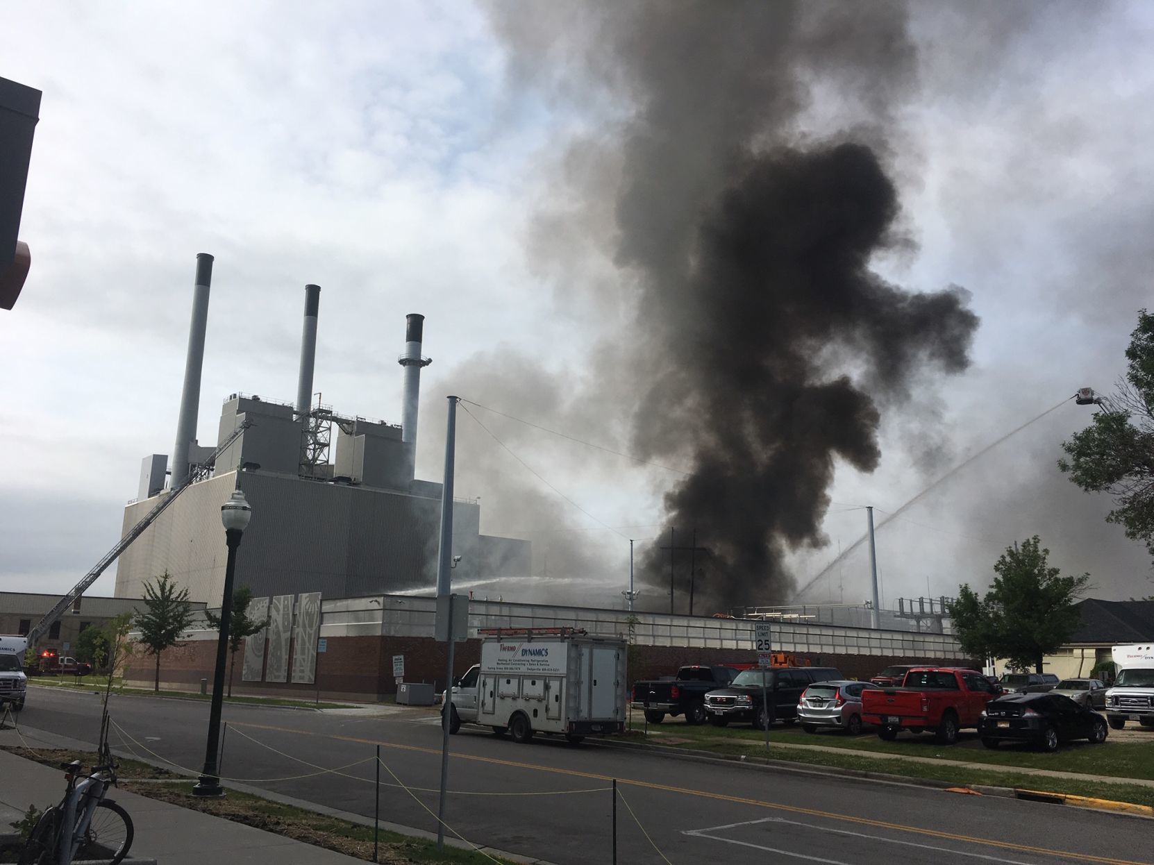 Explosion and fire Downtown